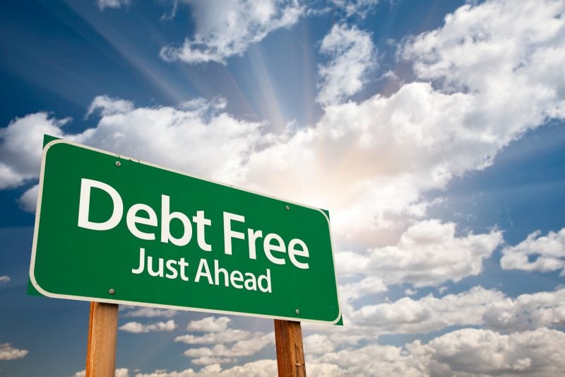 being debt free is a stone throw away